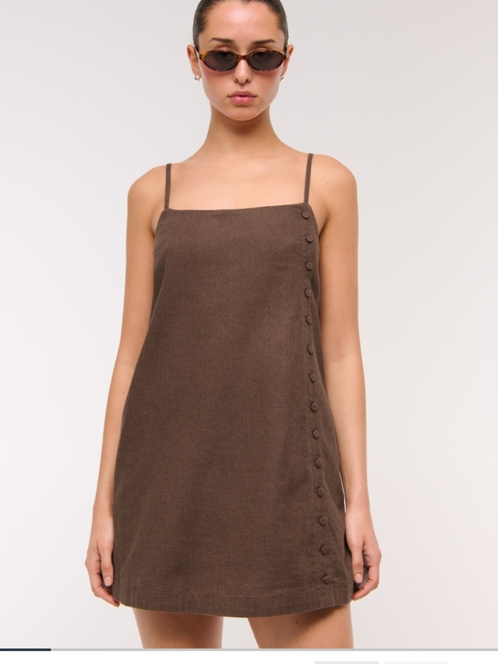 Abercrombie & Fitch Black Sleeveless Button-Trim Skort Dress